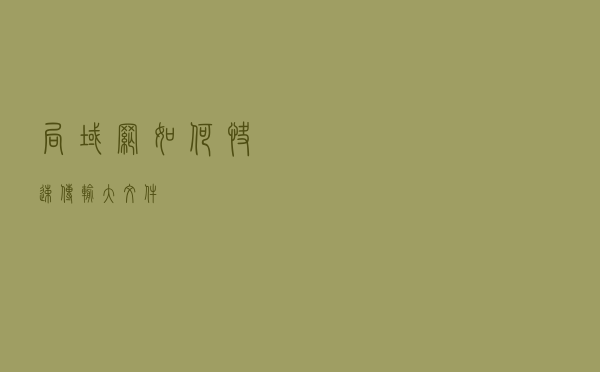 局域网如何快速传输大文件？