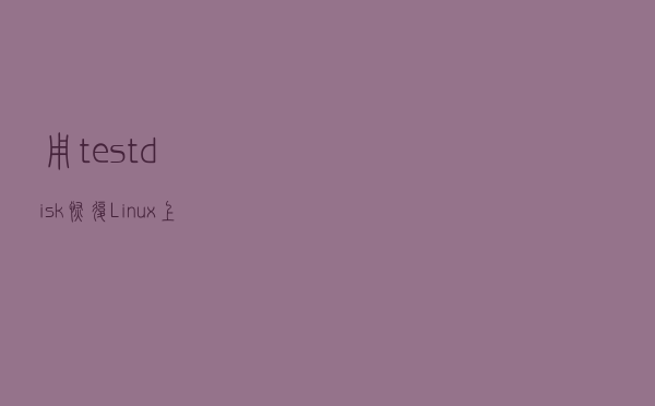 用 testdisk 恢复 Linux 上已删除的文件