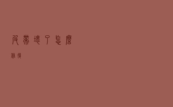 皮带坏了怎么修复