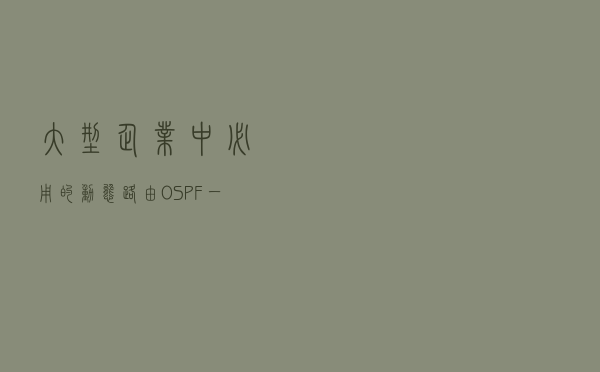 大型企业中必用的动态路由OSPF，一分钟了解下基础知识