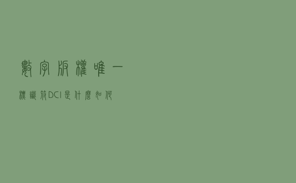 数字版权唯一标识符（DCI）是什么？如何进行DCI登记？