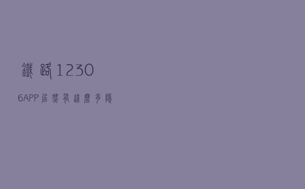 “铁路12306”APP居然有这么多隐藏功能