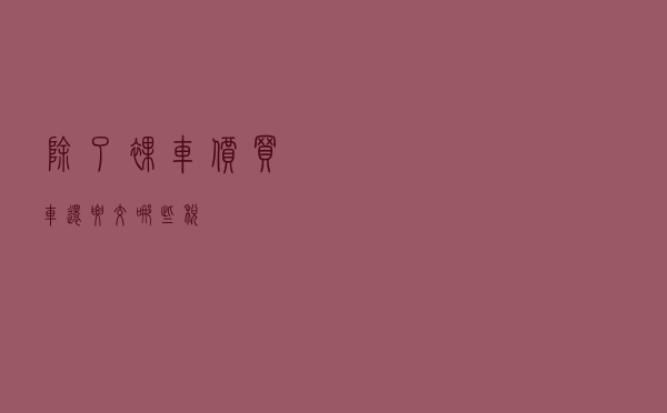除了裸车价，买车还要交哪些税？