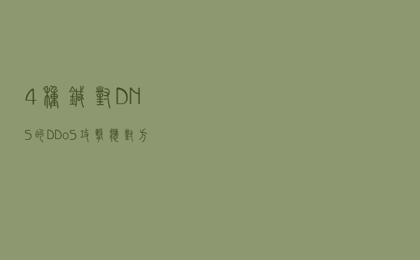 4种针对DNS的DDoS攻击应对方法