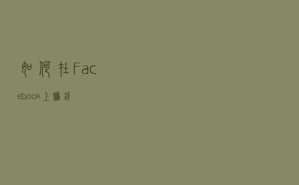 如何在 Facebook 上赚钱