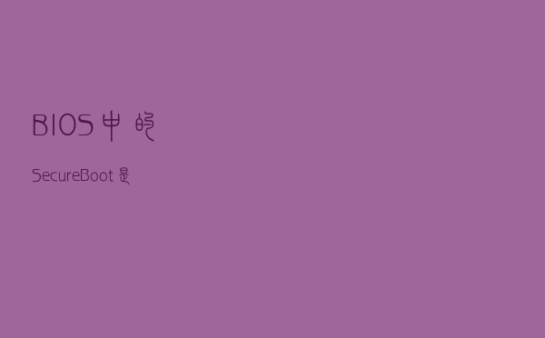 BIOS中的Secure Boot是什么
