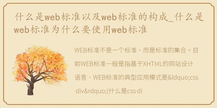 什么是web标准以及web标准的构成_什么是web标准为什么要使用web标准