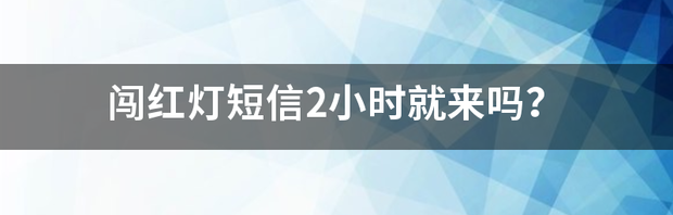 车辆要是闯红灯会马上收到短信吗？ 闯红灯短信2小时就来