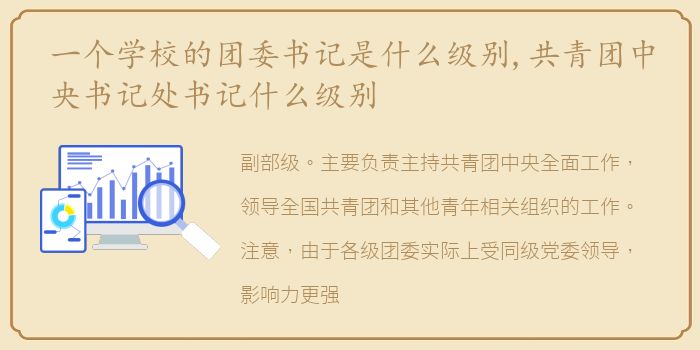 一个学校的团委书记是什么级别,共青团中央书记处书记什么级别
