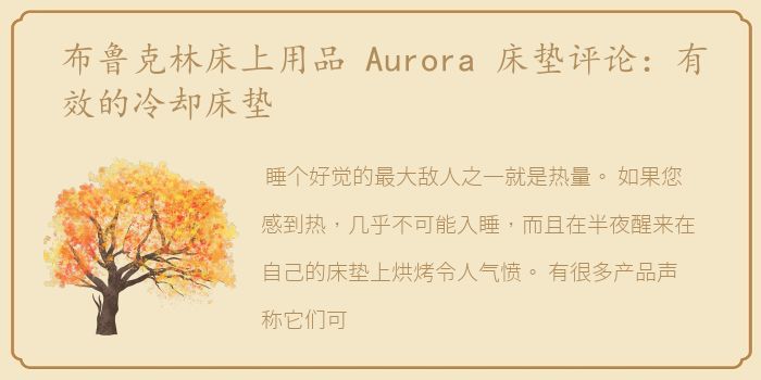 布鲁克林床上用品 Aurora 床垫评论：有效的冷却床垫