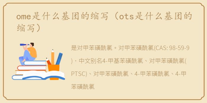 ome是什么基团的缩写（ots是什么基团的缩写）
