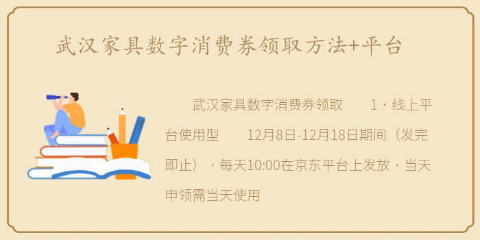 武汉家具数字消费券领取方法+平台