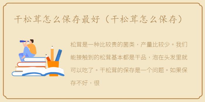干松茸怎么保存最好（干松茸怎么保存）