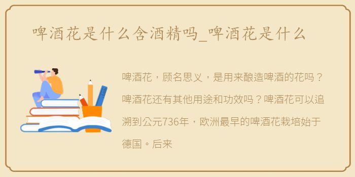 啤酒花是什么含酒精吗_啤酒花是什么