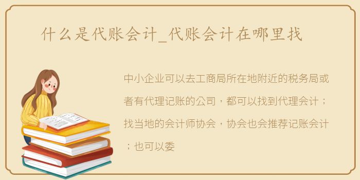 什么是代账会计_代账会计在哪里找