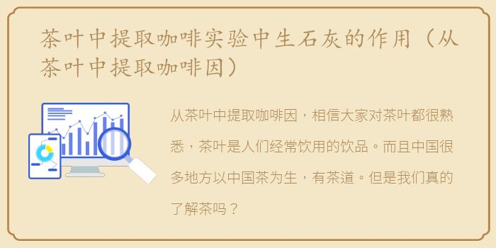 茶叶中提取咖啡实验中生石灰的作用（从茶叶中提取咖啡因）