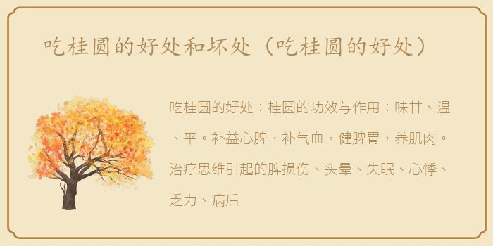 吃桂圆的好处和坏处（吃桂圆的好处）