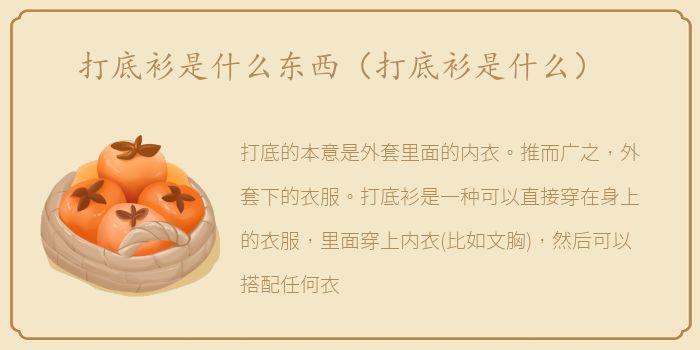 打底衫是什么东西（打底衫是什么）