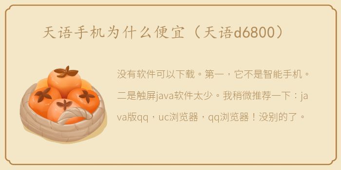 天语手机为什么便宜（天语d6800）