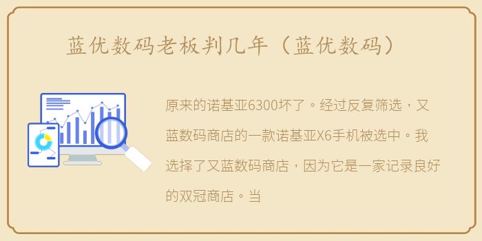 蓝优数码老板判几年（蓝优数码）