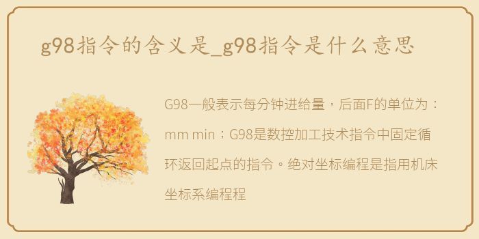 g98指令的含义是_g98指令是什么意思