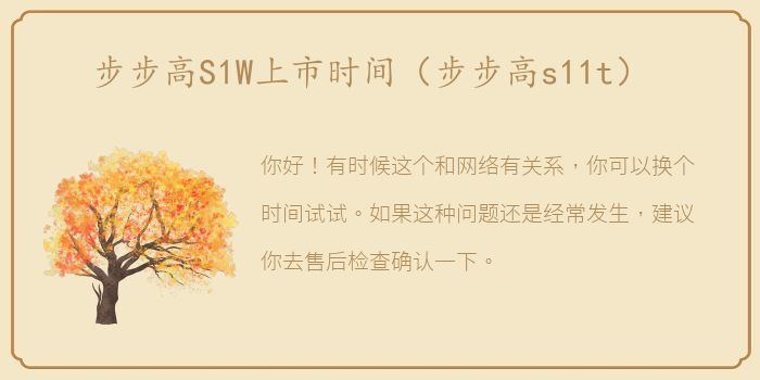 步步高S1W上市时间（步步高s11t）