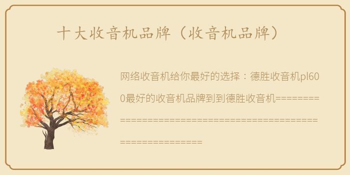 十大收音机品牌（收音机品牌）