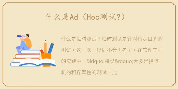 什么是Ad（Hoc测试?）