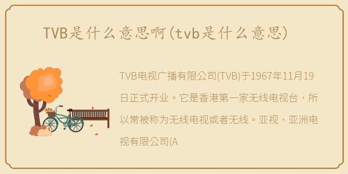 TVB是什么意思啊(tvb是什么意思)