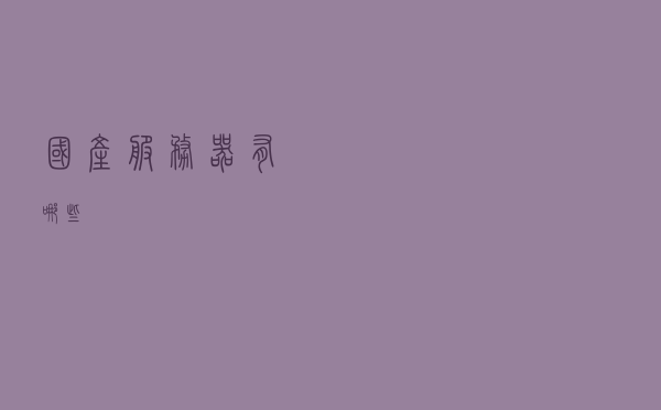 国产服务器有哪些