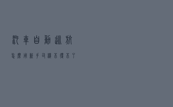 汽车自动巡航怎么用？新手司机不得不了解的知识