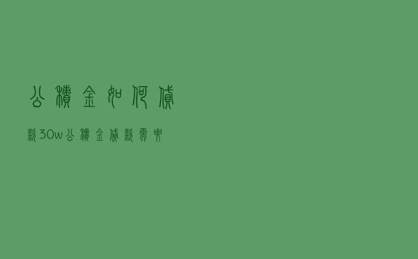 公积金如何贷款30w 「公积金贷款需要什么条件」