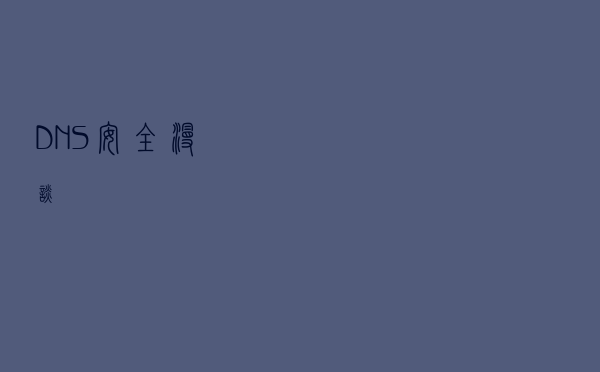 DNS 安全漫谈