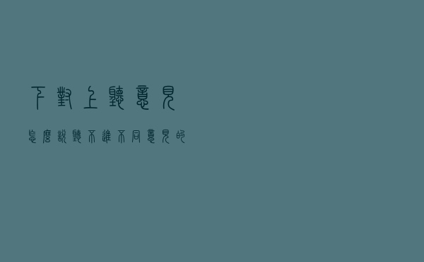 下对上听意见怎么说（听不进不同意见的人）