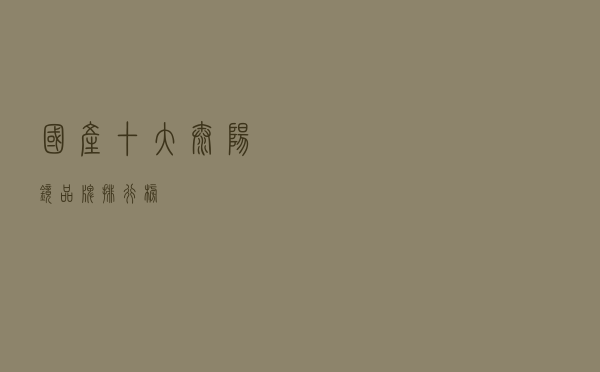 国产十大太阳镜品牌排行榜