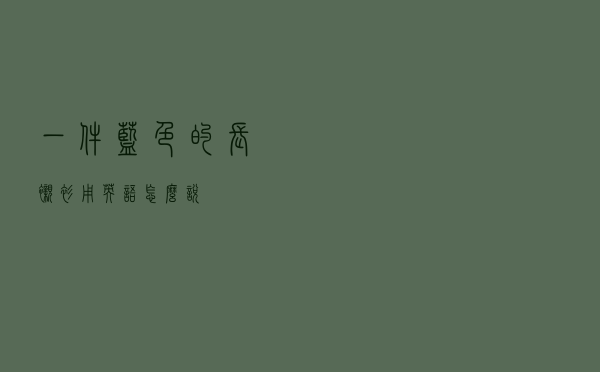 一件蓝色的长衬衫用英语怎么说