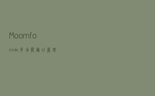 Moom for mac (多功能窗口管理工具)