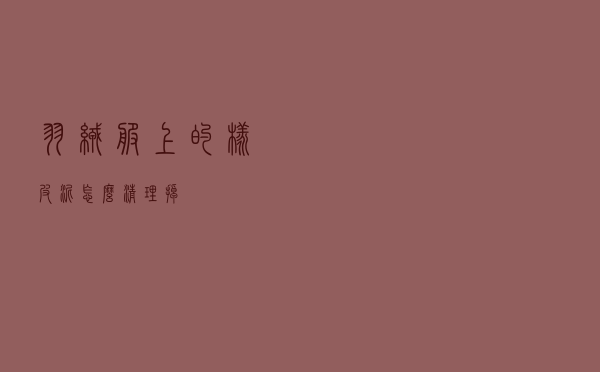 羽绒服上的橡皮泥怎么清理掉