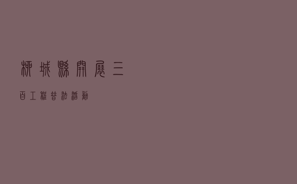 柳城县开展“三百工程”普法活动