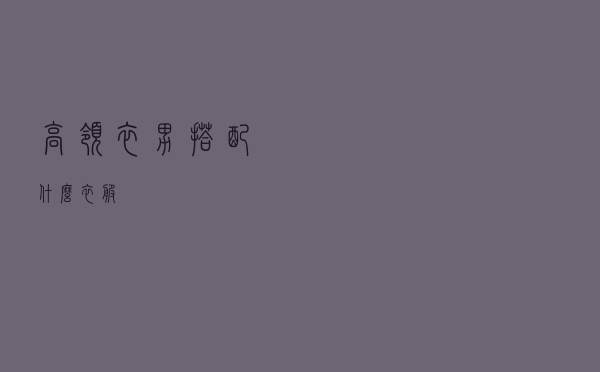 高领衣男搭配什么衣服
