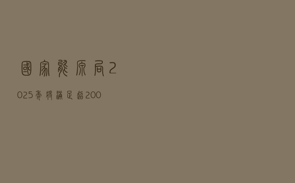 国家能源局：2025年将满足超2000万辆电动汽车充电需求