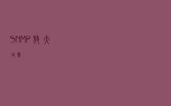 SNMP放大攻击