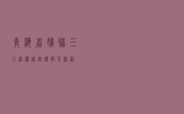 青海省妇联“三八”维权周宣传教育活动