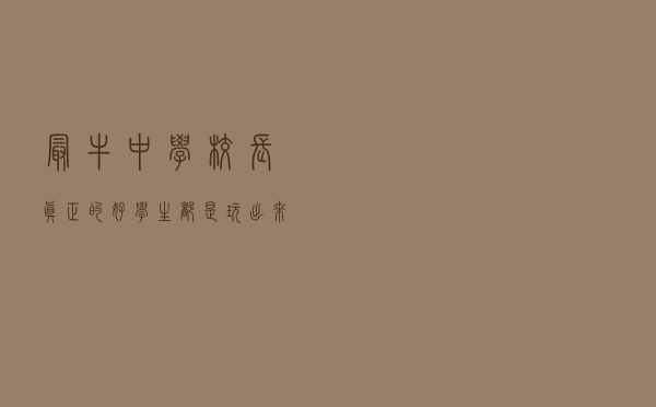 最牛中学校长：真正的好学生都是玩出来的
