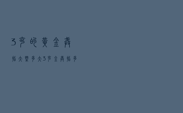 3克的黄金戒指大概多大 「3克金戒指多少钱」