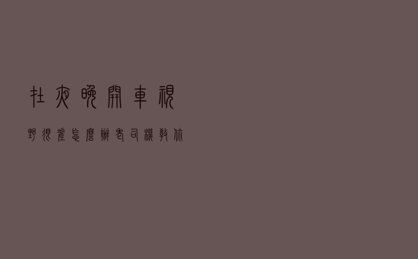 在夜晚开车视野很差怎么办？老司机教你一句“口诀”这样开很稳
