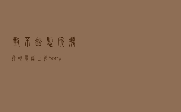 “对不起，您所拨打的电话正忙...”Sorry后面那句英文到底是啥？