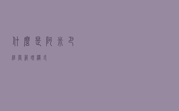 什么是阿米巴经营管理模式？