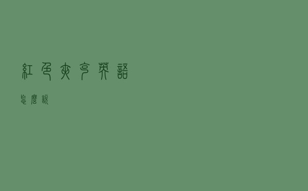 红色夹克英语怎么说