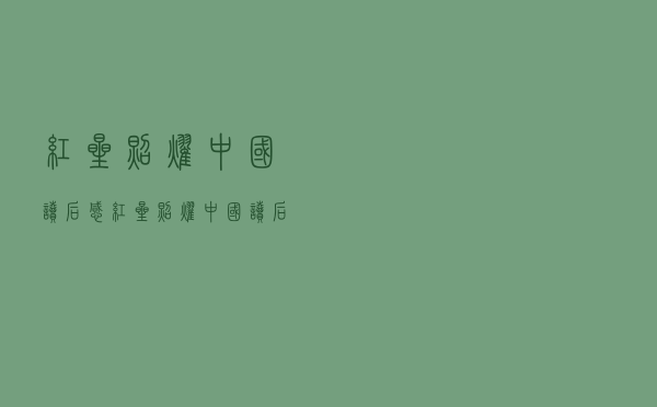 红星照耀中国读后感（红星照耀中国读后感大学）